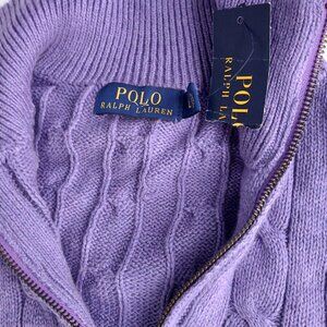 polo ralph Lauren zip up sweater L men in purple color